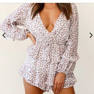 Floral White Romper